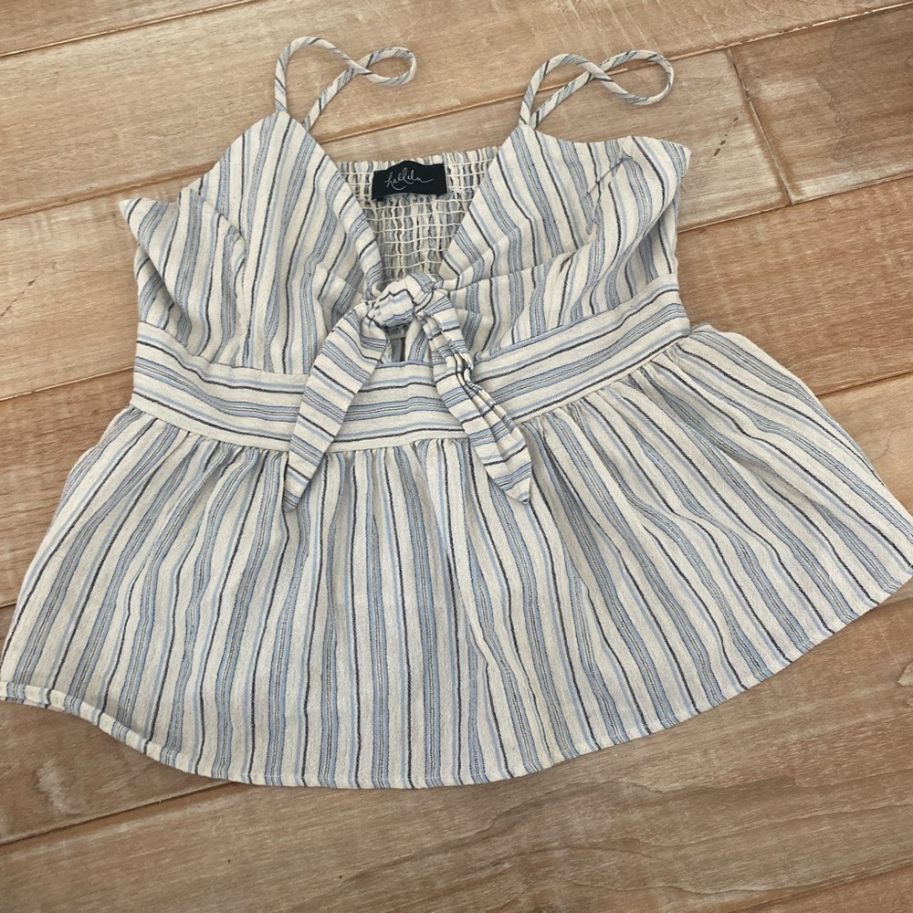 Hollister Blue and White Striped Camisole